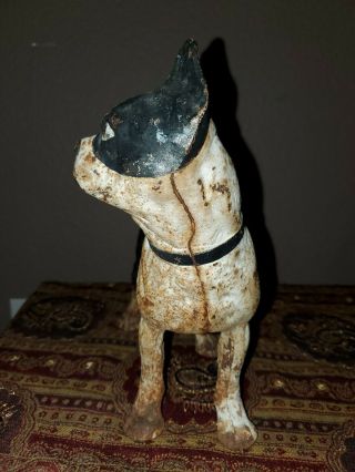 Antique Hubley Cast Iron Boxer Dog Boston Terrier Door Stop 3