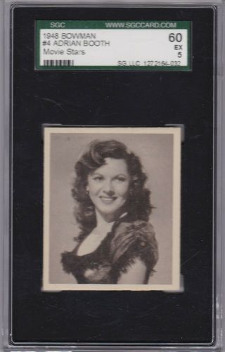 1948 Bowman Movie Stars 4 Adrian Booth Sgc 60 Ex 5 Nicely Centered