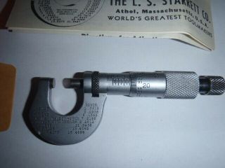 Vtg The L.  S.  Starrett Co Micrometer Caliper no 232 3