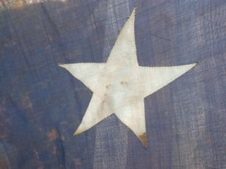 Antique 45 Star US American Flag Sewn Linen HUGE 24 Feet X 14 1/2 Feet 3