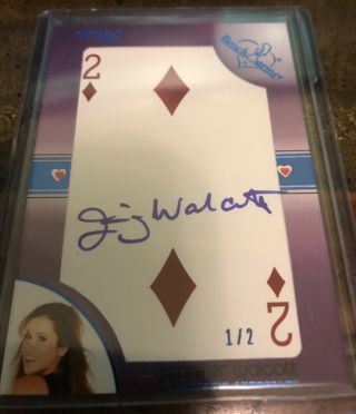 Jennifer Walcott 2 2014 Bench Warmer Vegas Baby Stacked Deck Autograph Auto 1/2