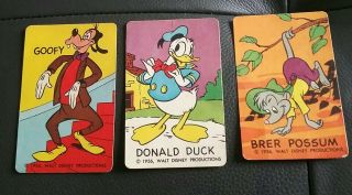 1956 Walt Disney Cartooning Cards Goofy/donald Duck/brer Possum Read