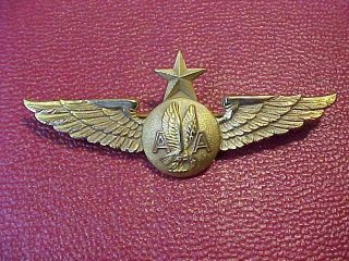 Vintage American Airlines Lgb Gilt Flight Attendant Wings With Star