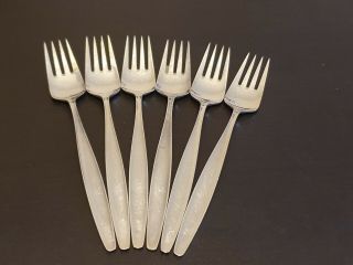 A Set Of 6 Georg Jensen 925s Sterling Silver Cypress Pattern Forks