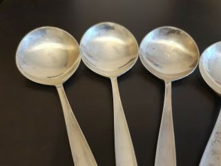 A set of 6 Georg Jensen 925S Sterling Silver Cypress Pattern Ice Cream Spoons 2