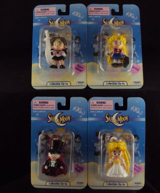 Sailor Moon Clip On Toys,  Full Set Of 12 In Case,  Set Of 12