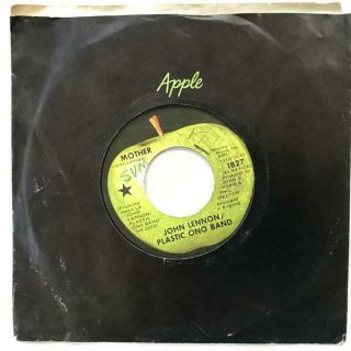 John Lennon Mother 7 " 45 Vg On Apple Beatles Yoko Ono