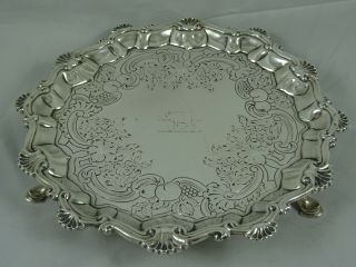 Stunning George Iii Solid Silver Salver,  1762,  302gm