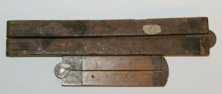 Vintage Stanley No 61 24 " Inch & Miniature C - S No 36 6 " Inch Folding Wood Ruler
