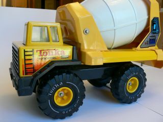 Vintage Tonka 20” Yellow Pressed Steel Cement Mixer Truck XMB - 975 (10 photos) 3
