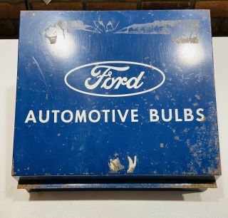 Ford Automotive Light Bulb Cabinet Rack Motorcraft Autolite Sign Mustang Fomoco