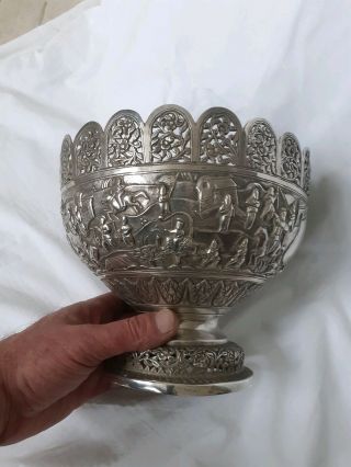 Antique Chinese Solid Silver Bowl
