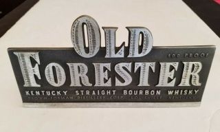 Old Forester Bourbon Whiskey Distilling Co Louisville Kentucky Metal Plaque Sign