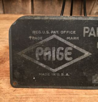 Vintage Industrial PAIGE Detroit Motor Car Engine Plaque Sign Manufacturer Tag 2