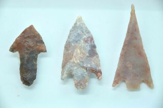3 X Stunning Stone Age Flint Arrowheads,  Neolithic Tools,  Great Stocking Filler