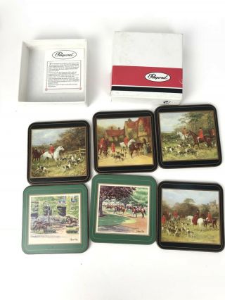 Vintage Pimpernel Coasters - Fox Hunt,  Hounds And Horses - D Haskell Chhuy