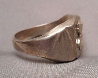 Vintage Men ' s Deco Sterling Fraternal Ring - Loyal Order of Moose - Size 11 2