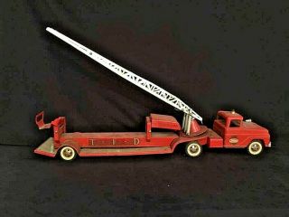 Vintage Tonka Fire Ladder Truck Firetruck Pressed Steel Toy 30 " Metal Heavy Old