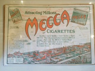 1915 San Francisco Ppie Worlds Fair Panama Pacific Expo Mecca Cigaettes Ad Map
