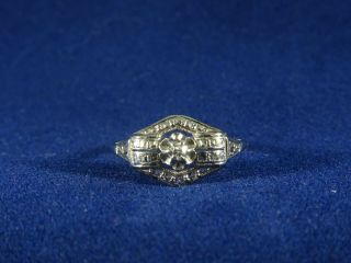 And Delicate French Art Deco 18ct White Gold Diamond Ring,  Size L