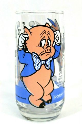 1979 Looney Tunes Porky Pig Pepsi Collector Series Glass Vintage Warner Brothers