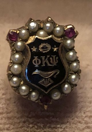Gold Phi Kappa Psi Fraternity Pin Jeweled
