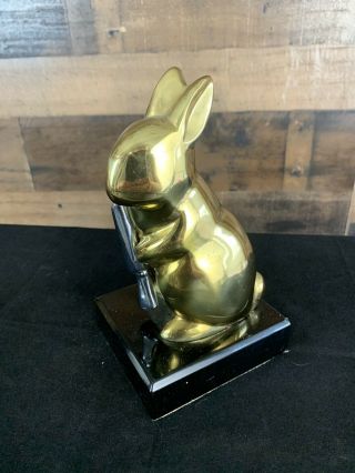 Vintage Lou Ehrlich Brasscrafters Brass Chrome Rabbit Bunny Sculpture