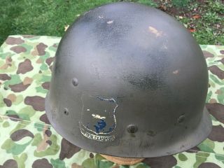 WW2 M1 helmet liner Westinghouse USMC u.  s.  army WWII repaired reenactor grade 2