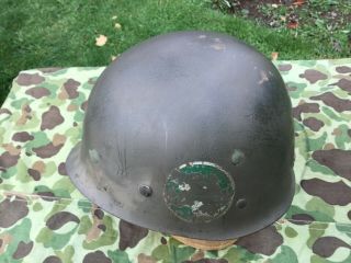 WW2 M1 helmet liner Westinghouse USMC u.  s.  army WWII repaired reenactor grade 3