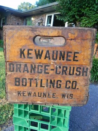 Vintage Orange Crush,  Squirt,  Double Cola Soda Wood Bottle Crate Kewaunee Wis 3