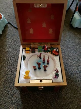 Mr Christmas Miniature Music Box Deck The Halls Santa Train Joy Soildiers Band
