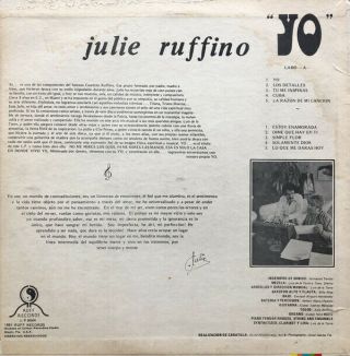 Julie Ruffino Signed Rare Miami Cuban Private Press Modern Soul Ballad LP 2