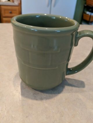 Longaberger Pottery Woven Traditions Sage Green Coffee Cup Mug