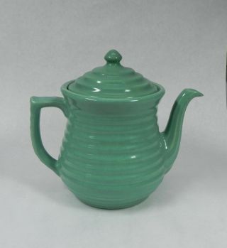 Seldom Seen Vintage Bauer Pottery Ring Ware Dinnerware Green Drip Coffee Pot.