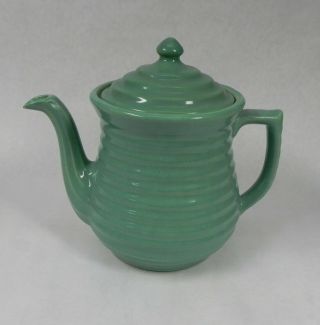 Seldom Seen Vintage Bauer Pottery Ring Ware Dinnerware Green Drip Coffee Pot. 3