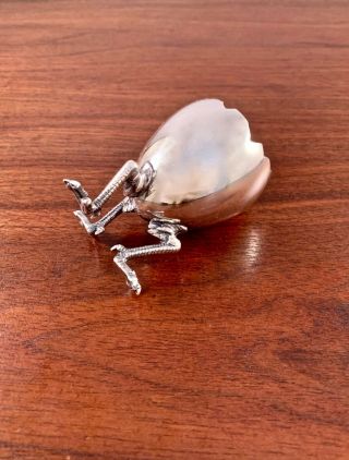 Rare Early Gorham Co.  Sterling Silver Egg Cup W/ Chicken Legs: No Mono 1852 - 1865