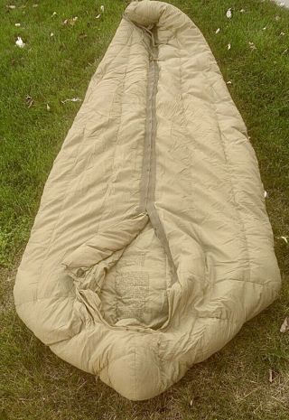 Us Army M - 1949 Mountain Goose Down Filled Sleeping Bag W/ Water Repellant Cover