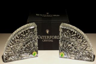 Pair Vintage Waterford Crystal Quadrant Heavy Book Ends Set Of 2 Ireland