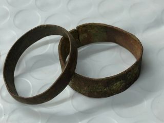 (a4) Early 1600’s Copper Rings Native American Indian Fur Trade