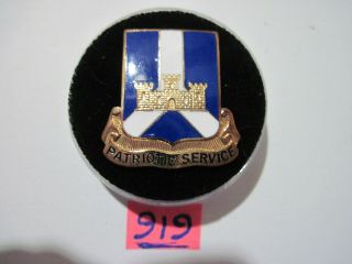 Army Di Dui Crest Sb Screwback Pre - Ww2 393rd Infantry Regiment Eto Service Nhm