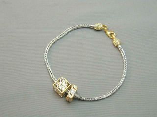 Michael Valitutti Palladium Silver Wheat Charm Bracelet,  8 3/8 Gems En Vogue