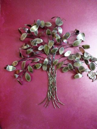 Vtg Mcm Copper Brass Tree Wall Art Sculpture Hanging Tree Of Life 32 X 32