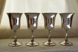 Set Of 4 Wallace 122 Sterling Silver Goblets