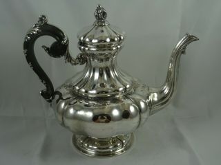 Stunning Solid Silver Coffee Pot,  C1900,  1073gm