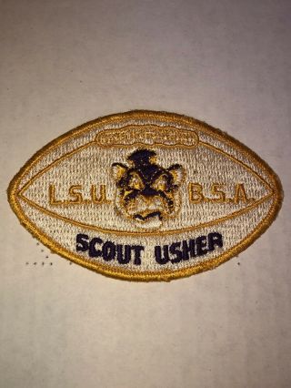 Vintage 1960’s Lsu Football Boy Scout Usher Patch Baton Rouge Louisiana.  Rare