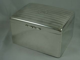 Large & Tall Solid Silver Cigarette Box,  1915