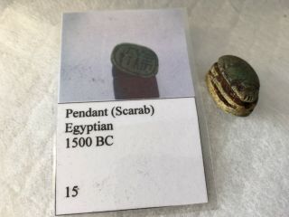 Ancient Egyptian Stone Scarab Bead Seal Circa 1500 Bc,  No 15