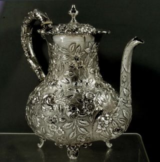 AG Schultz Sterling Coffee Pot c1905 - Hand Decorated 3