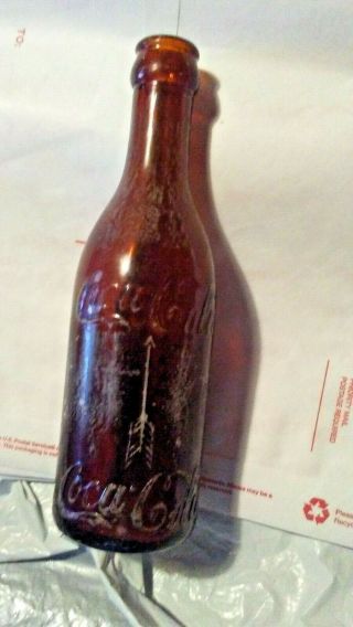 Amber Brown Root Glass Coca Cola Coke Soda Bottle Arrow Knoxville Tennessee