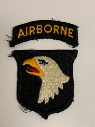 Wwii Us Army 101st Airborne Division Patch With Un - Attached Tab Look